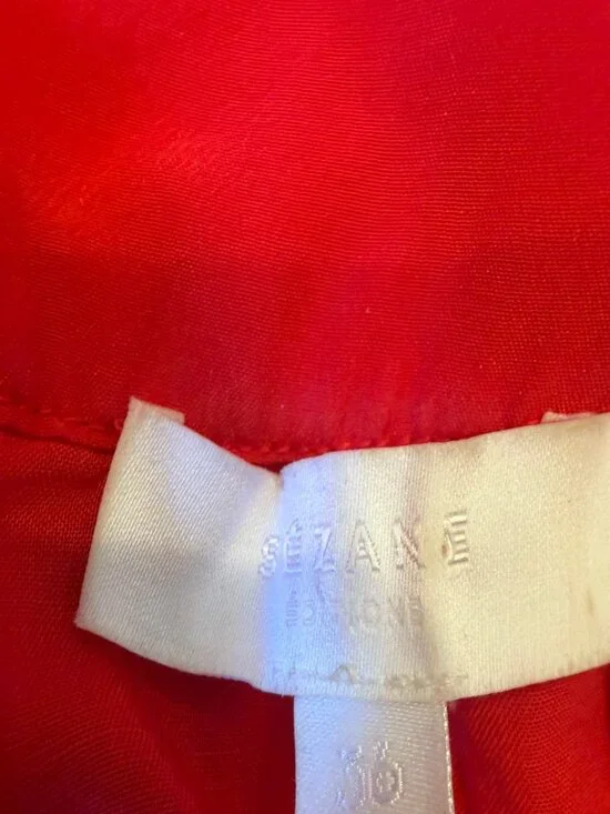 🔴 Sézane Red Crochet Strap Mini Dress - Picture 4 of 5